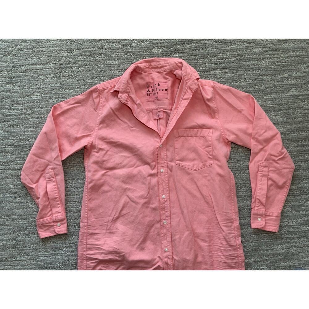 Frank & Eileen Rory Organic Cotton Maxi Shirt Dress Long Sleeve Pink Women's XS - Picture 2 of 8